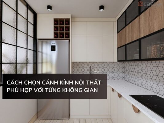 Cánh kính tủ bếp