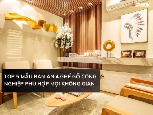 Bàn Ăn 4 Ghế Gỗ Công Nghiệp