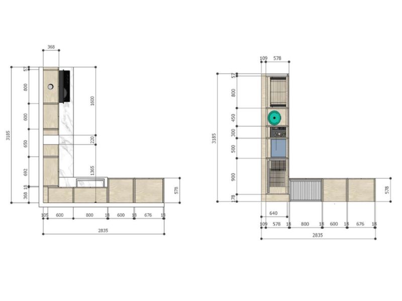 bản vẽ chữ L 2D