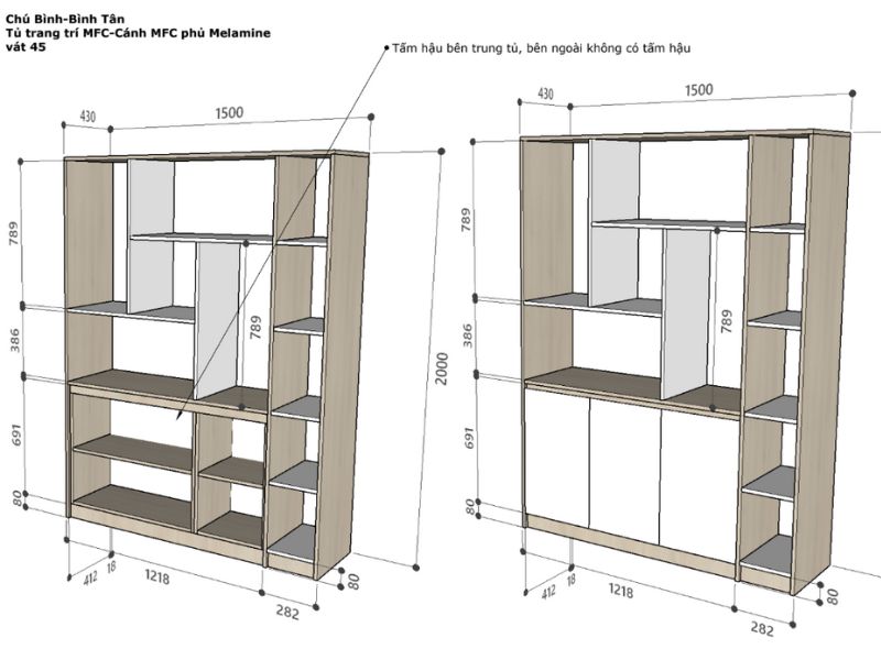 2D Tủ trang trí tủ bếp Bình Tân