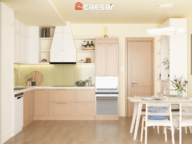 Mẫu tủ bếp chữ L 