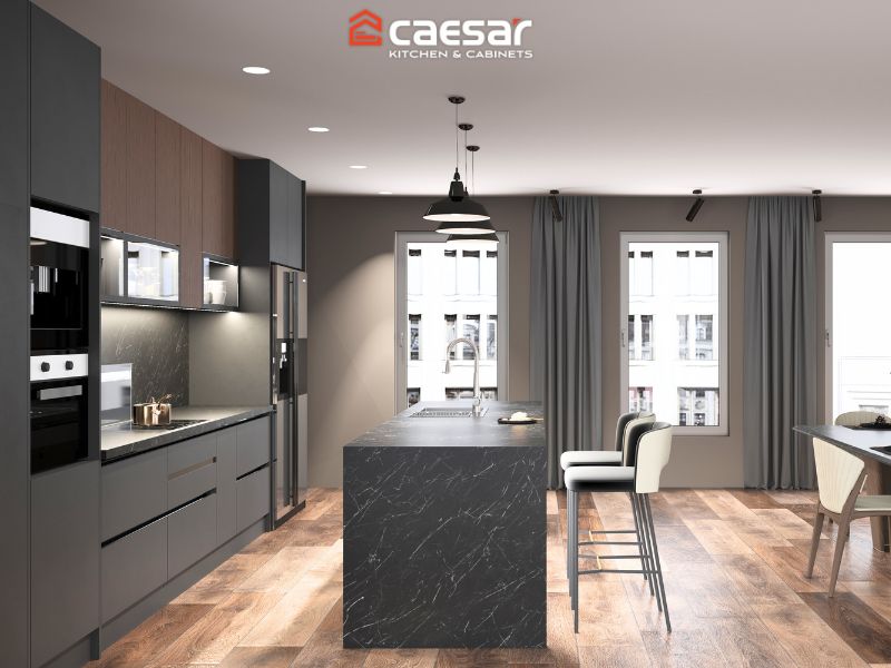 Mẫu tủ bếp song song