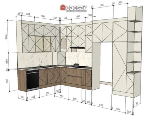 Bản vẽ thiết kế 2D tủ bếp chị Lan Anh