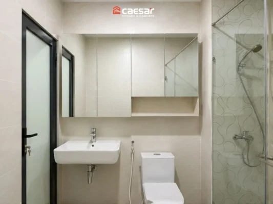 Tủ bồn tắm sau khi hoàn thành.