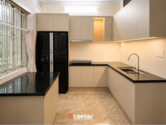 Dự án nội thất nhà phố Quận 1 tủ bếp khi hoàn thiện 