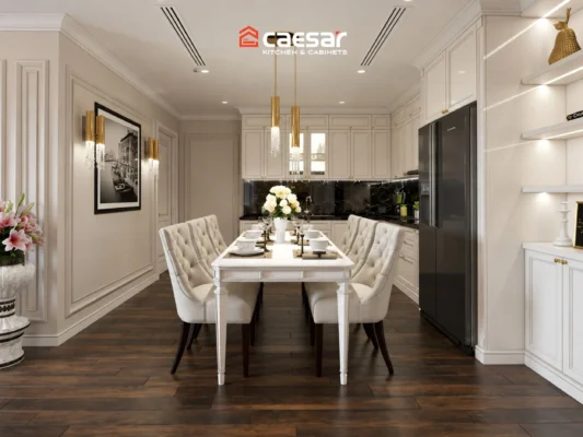 Thiết kế tủ bếp Châu Âu tân cổ điển