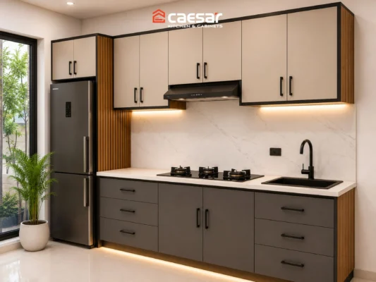 Mẫu tủ bếp mini chữ I tiện dụng