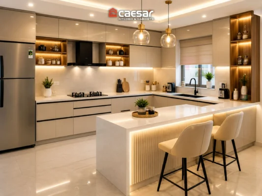 mẫu tủ bếp cho nhà ống hiện đại