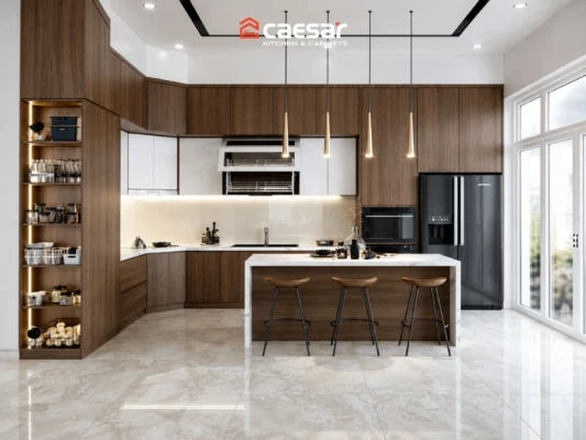 mẫu bếp có đảo cho nhà ống