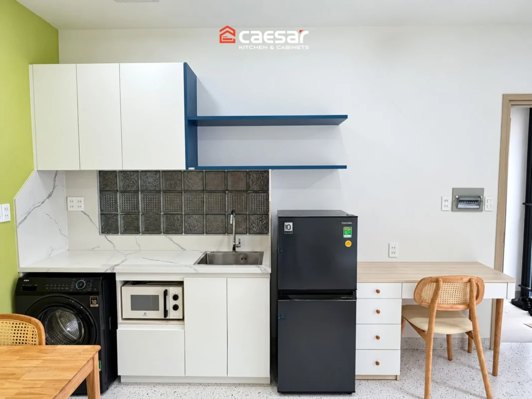 Chi tiết hoàn thiện tủ bếp Caesar Core — gọn gàng, tinh tế trong từng góc bếp